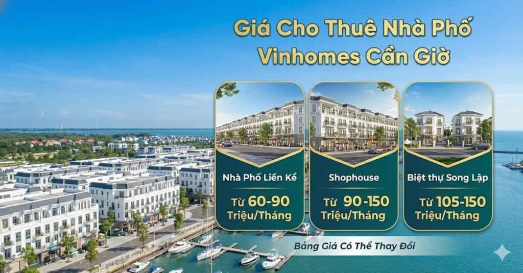 Giá cho thuê Vinhomes Green Paradise Cần Giờ (tham khảo)