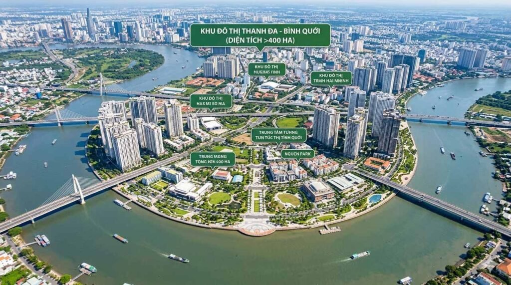 Ảnh minh hoạ dự án khu đô thị Sun Thanh Đa Bình Quới do AI tạo