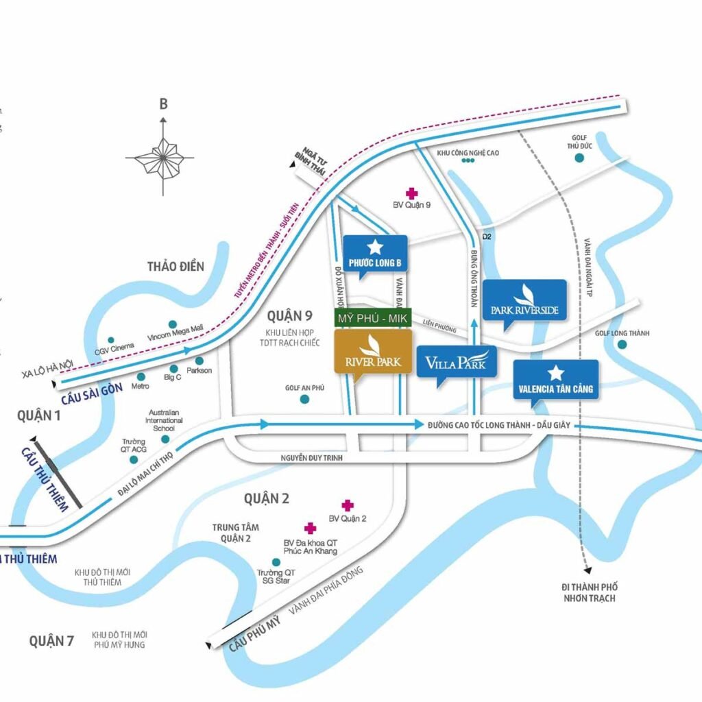 Bản đồ vị trí khu dân cư Mỹ Phú tại Thủ Đức