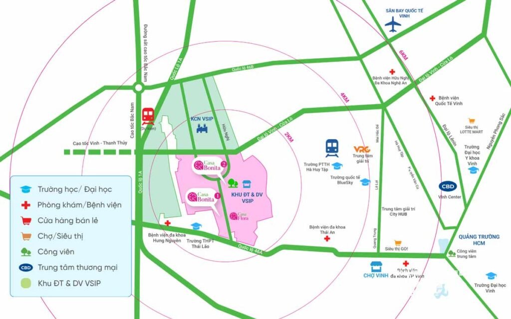 Bản đồ vị trí dự án Casa Bonita Nghệ An