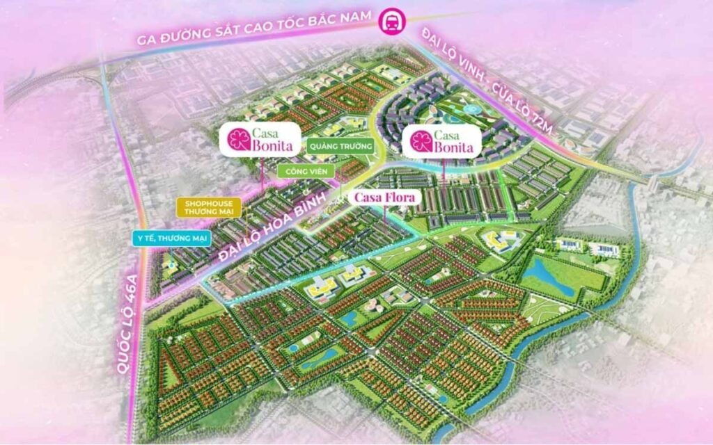 Mặt bằng khu đô thị Casa Bonita VSIP Nghệ An