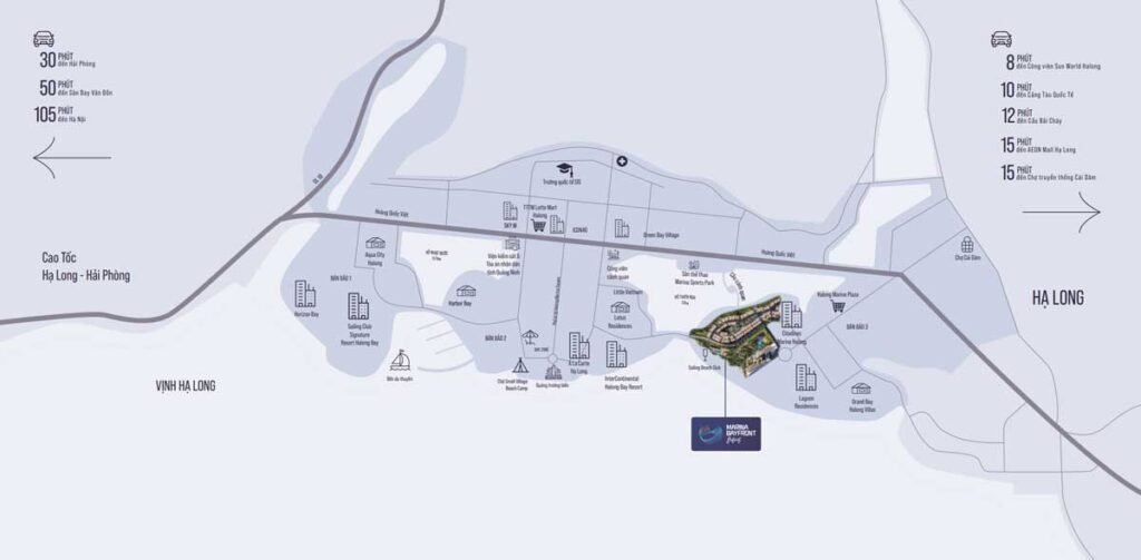 Bản độ vị trí khu căn hộ Aria Bay Hạ Long