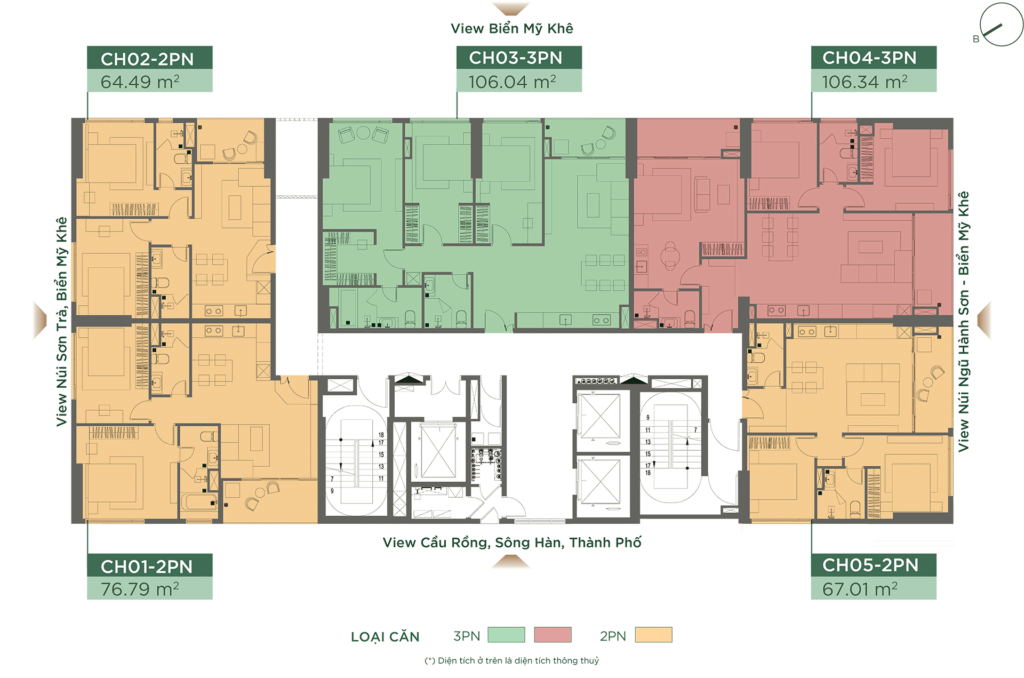 Mặt bằng căn hộ tầng điển hình 8-11