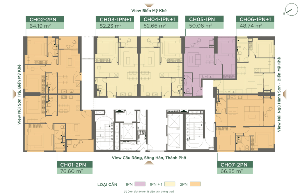 Mặt bằng căn hộ tầng điển hình 3-7