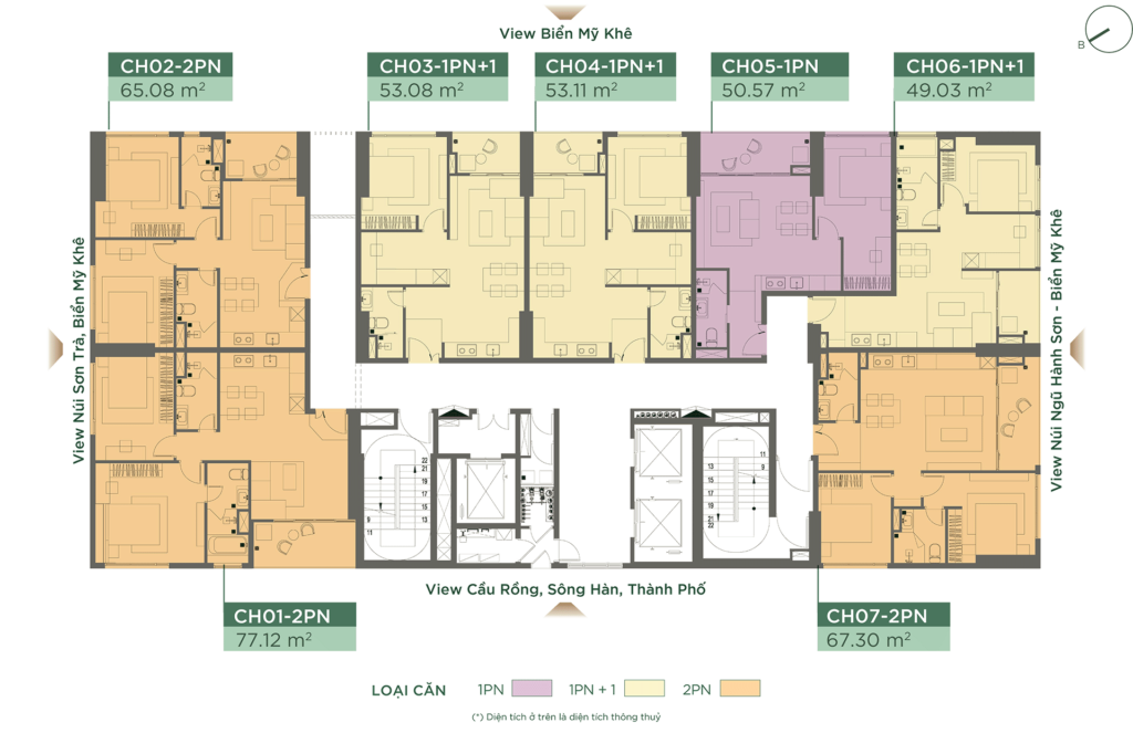 Mặt bằng căn hộ tầng điển hình 12-20