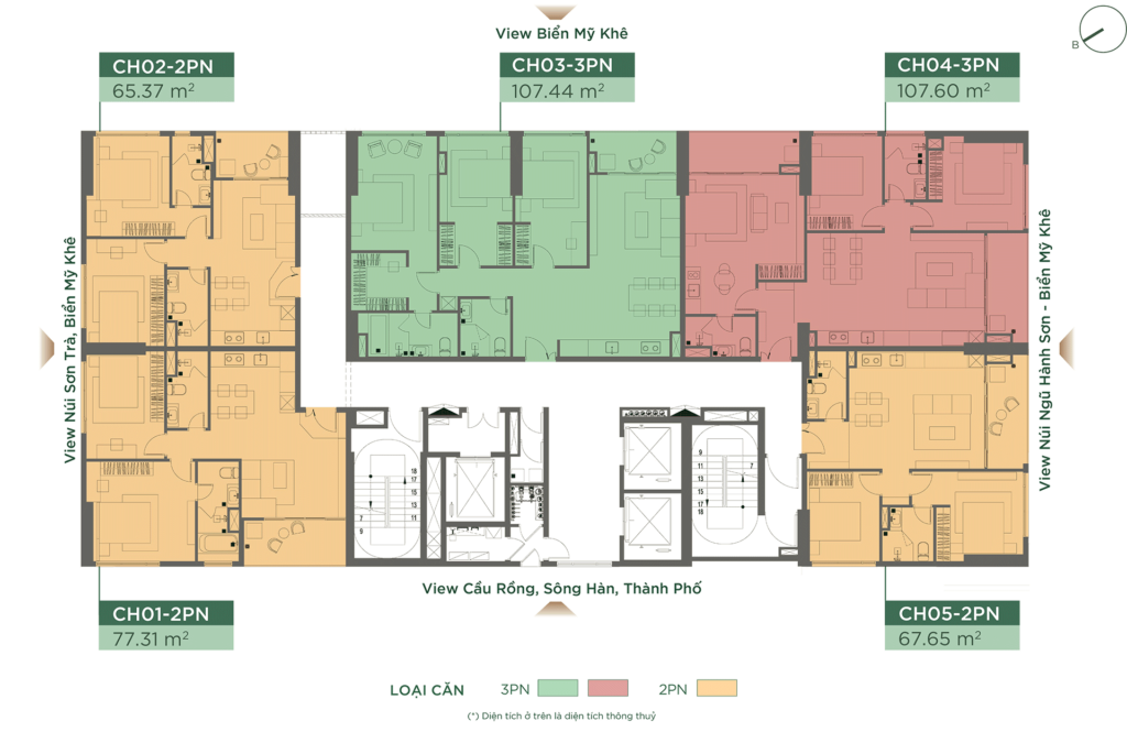 Mặt bằng căn hộ tầng điển hình 21-23