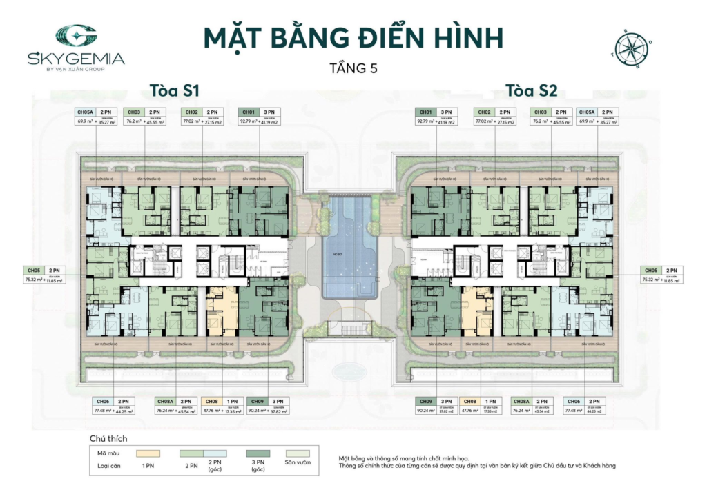 Mặt bằng tầng điển hình tầng 5