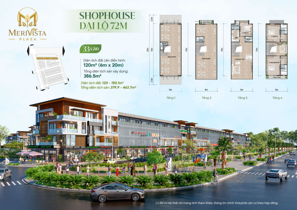 Mẫu shophouse Merivista phân khu Merivista Plaza