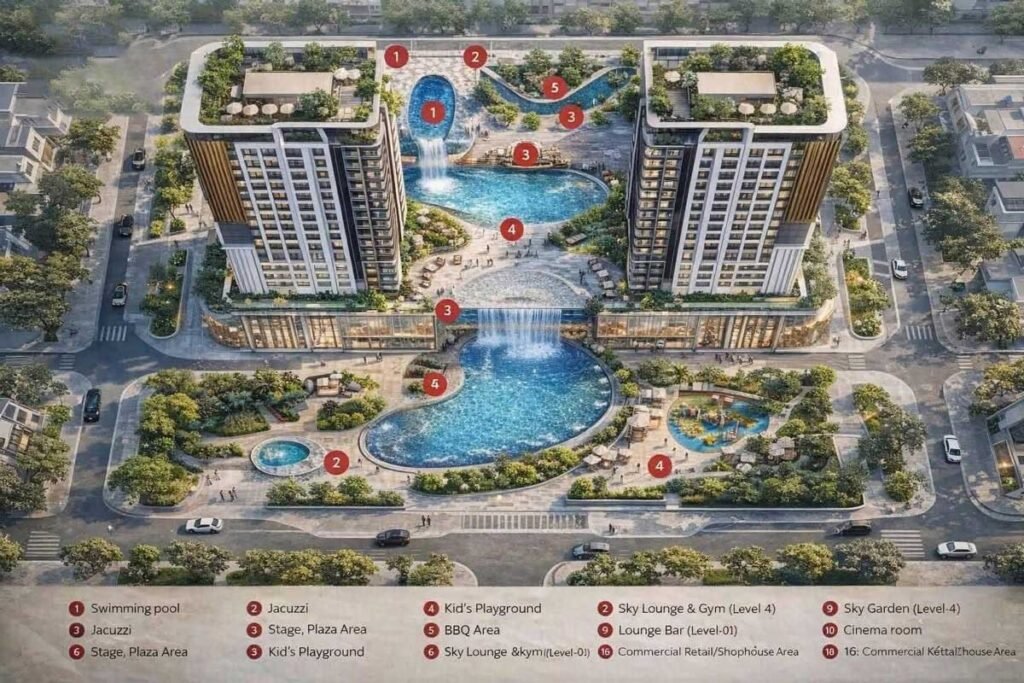 Mặt bằng tiện ích khu dân cư Sky Gemia Hải Dương