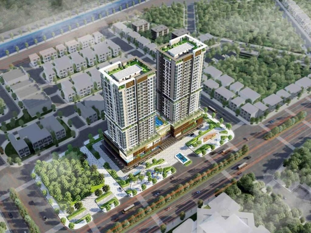 Hình phối cảnh 2 toà tháp căn hộ Sky Gemia Hải Dương