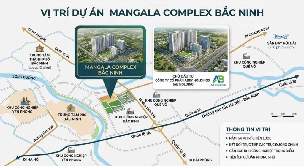 Vị trí dự án tại trung tâm Bắc Ninh