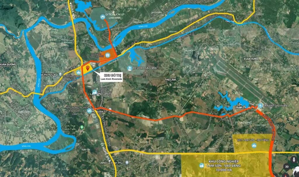 Bản đồ vị trí dự án Lam Kinh Riverside Thanh Hoá