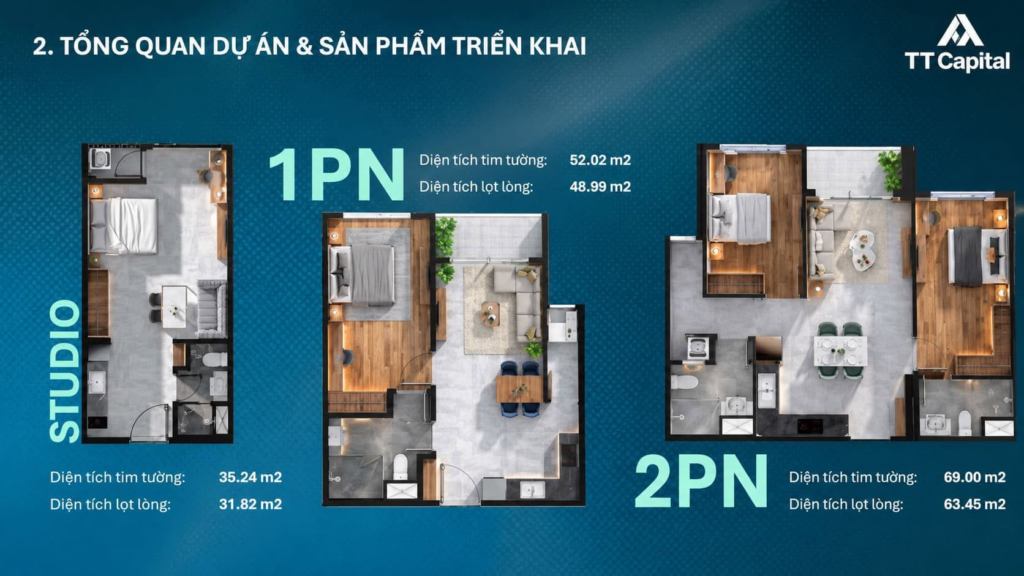 TT Genesis Nhà Bè: Giá bán, vị trí, tiện ích và tiến độ mới nhất 2026 6 Căn hộ TT Genesis 1 phòng ngủ