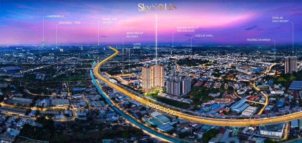 Vị trí dự án SkySolis Bình Dương