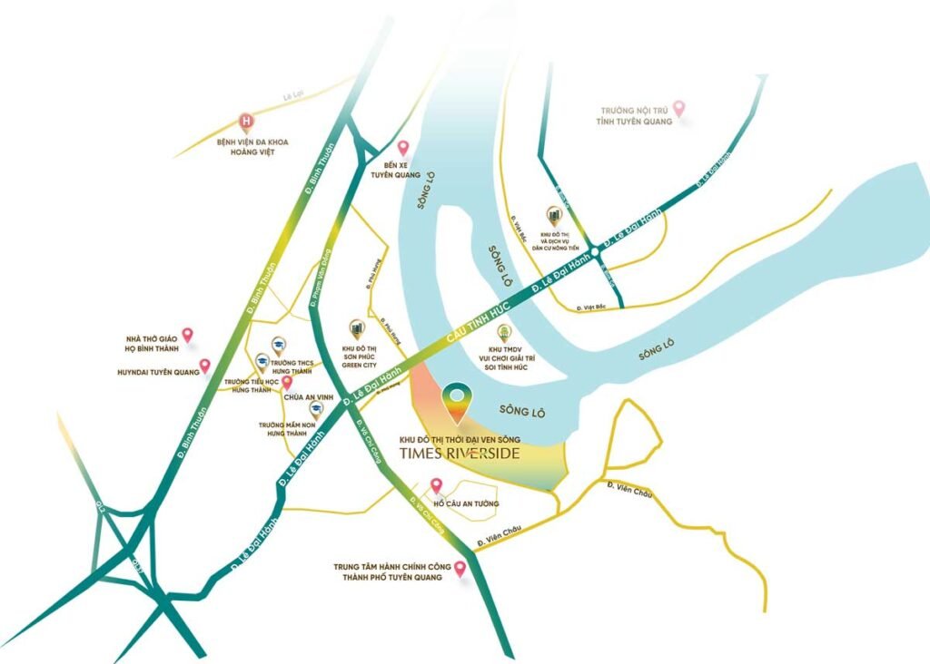 Bản đồ vị trí dự án Times Riverside Tuyên Quang