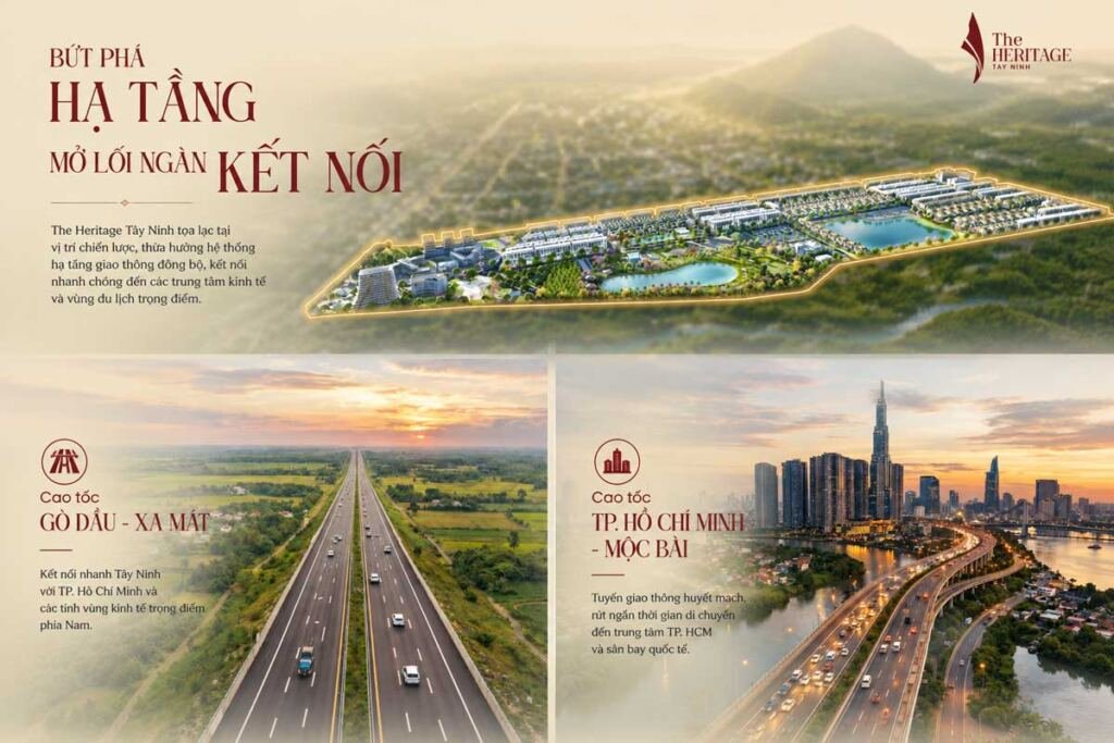 The Heritage Tây Ninh – Điểm đến an cư, kinh doanh và khai thác cho thuê tại trung tâm du lịch mới 7 Bứt phá hạ tầng mở lối ngàn kết nối