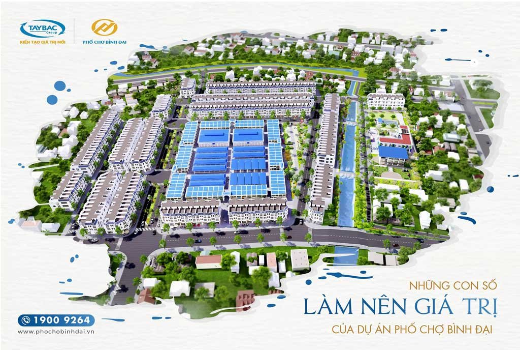 Phố Chợ Bình Đại – Nhà Phố Liền Kề Trung Tâm TP Bến Tre | Đợt 5 Chính Thức Mở Bán 5 phoi canh du an khu dan cu pho cho binh dai