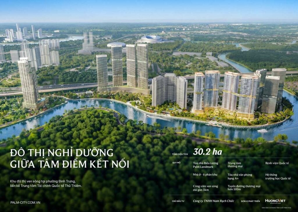 Palm City – Khu đô thị nghỉ dưỡng ven sông tại trung tâm Nam Rạch Chiếc 6 Tổng quan dự án Palm City Nam Rạch Chiếc