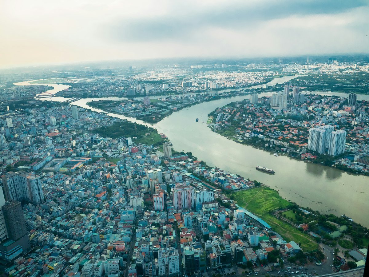 Khu đô thị mới Thủ Thiêm nhìn từ trên cao, nơi tọa lạc The OpusK Residence