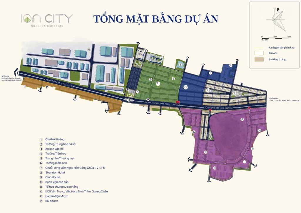 Mặt bằng dự án Ion City Bắc Ninh
