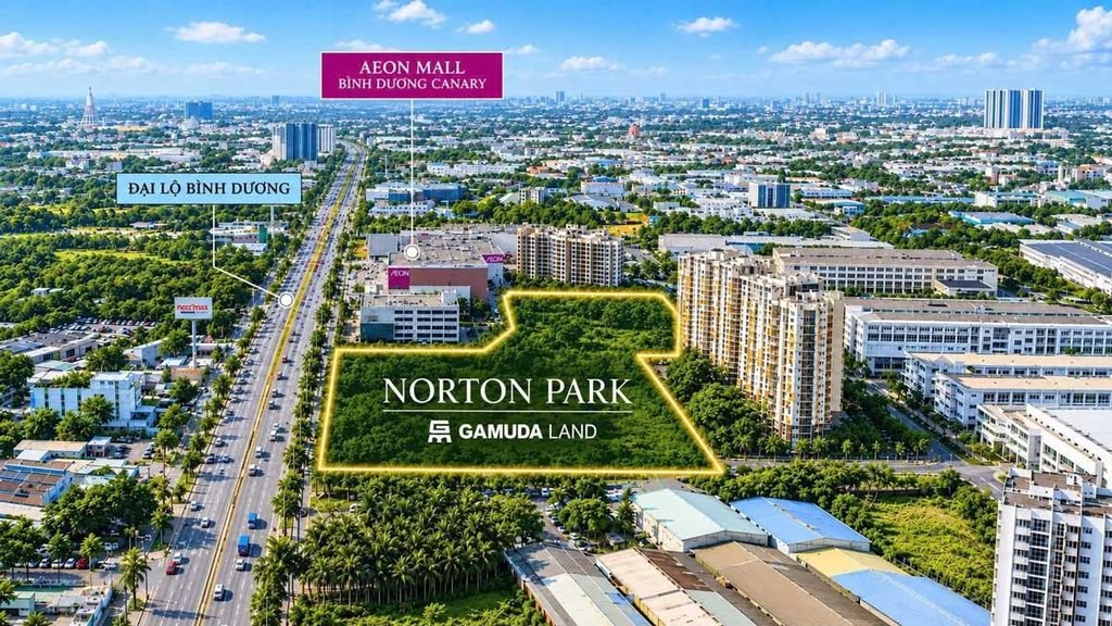 Norton Park Gamuda Land: Căn hộ, thương mại, mua bán và cho thuê 3 vi tri du an can ho Norton Park Binh Duong
