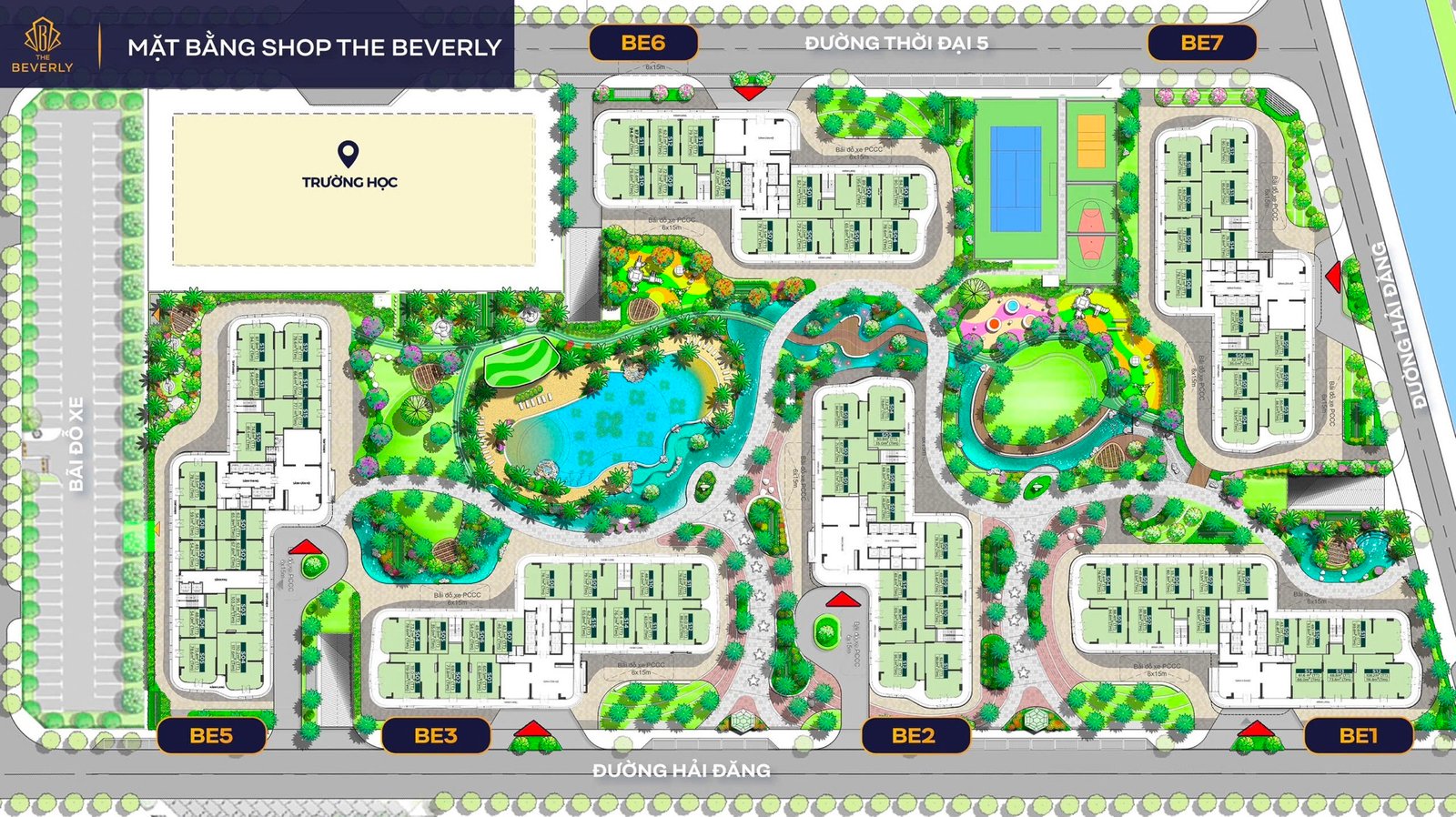 Mở bán Shop khối đế The Beverly - Shophouse Vinhomes Grand Park 1 Mặt bằng Shop The Beverly tại các tòa BE1, BE2, BE3, BE5, BE6 và BE7