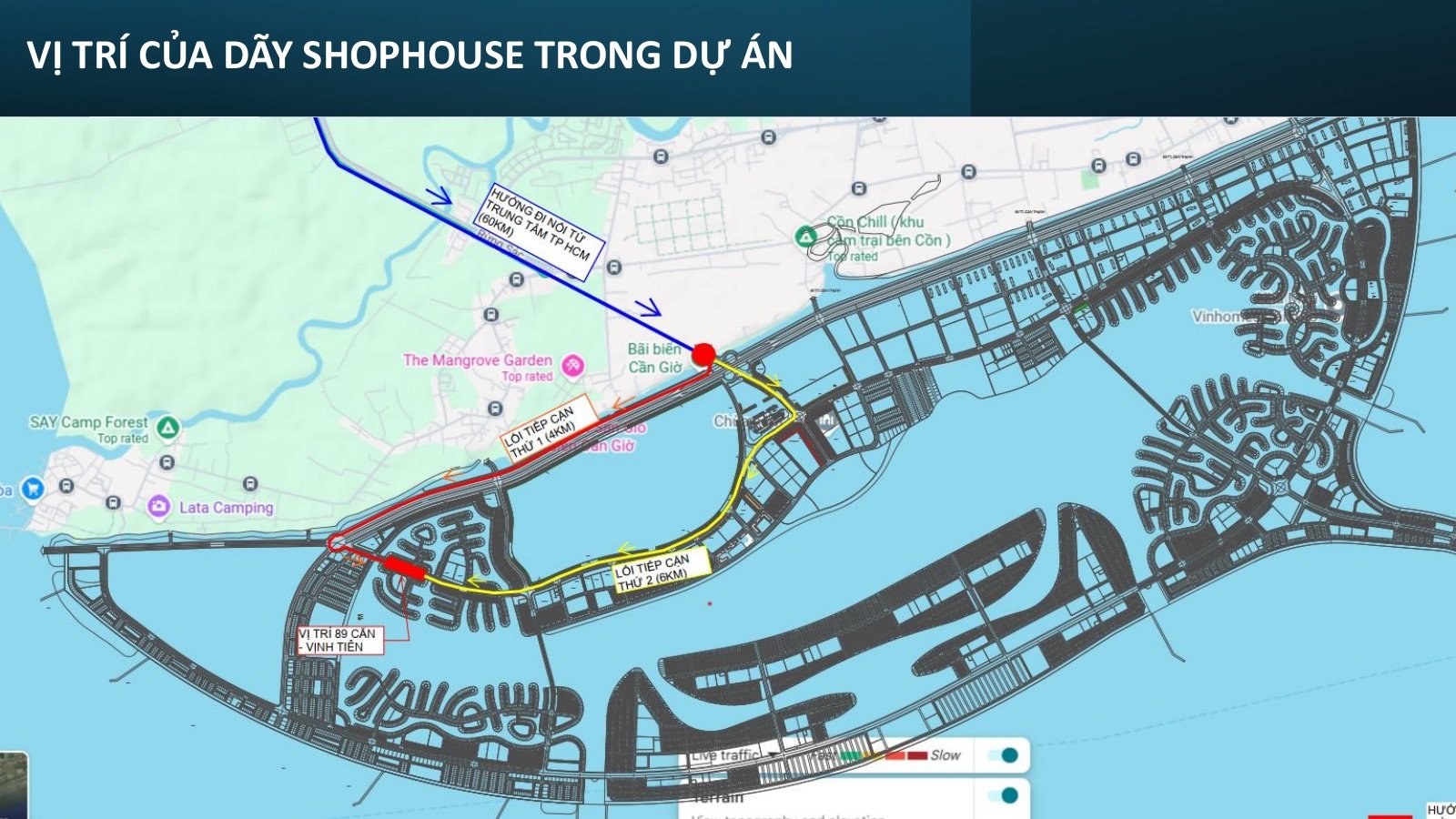 Vị trí dãy Shophouse Vịnh Tiên tại Vinhomes Cần Giờ