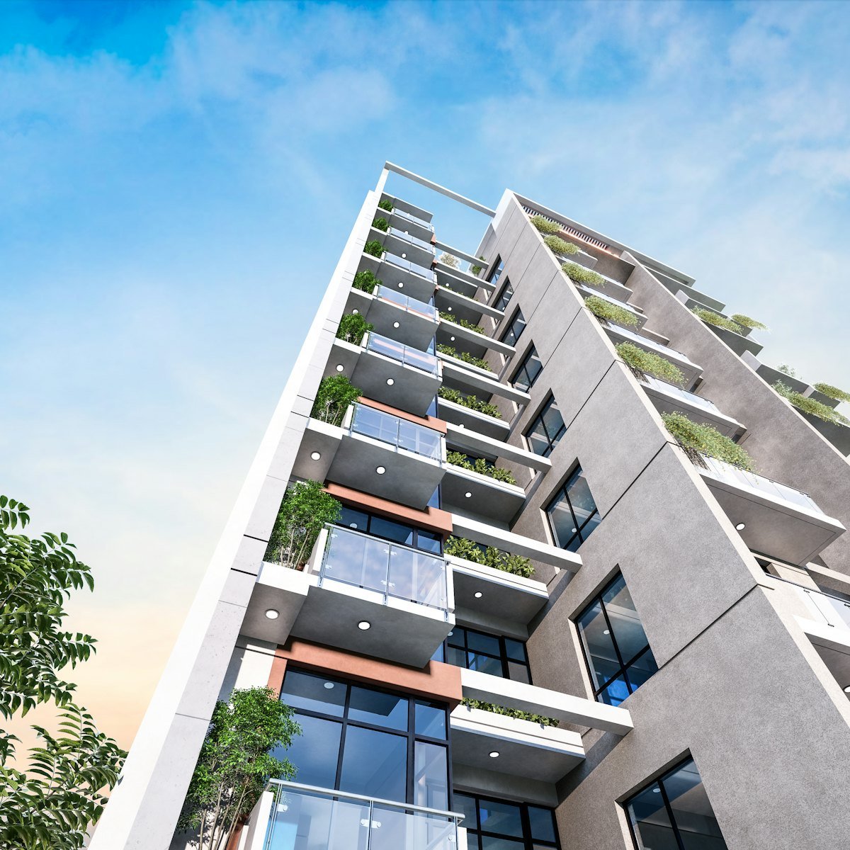 Tòa căn hộ cao tầng nhiều cây xanh minh họa Vinhomes Central Park